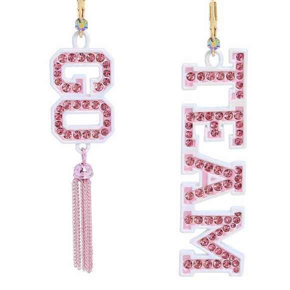 Betsey Johnson Team Spirit Earrings - Picture 1 of 2